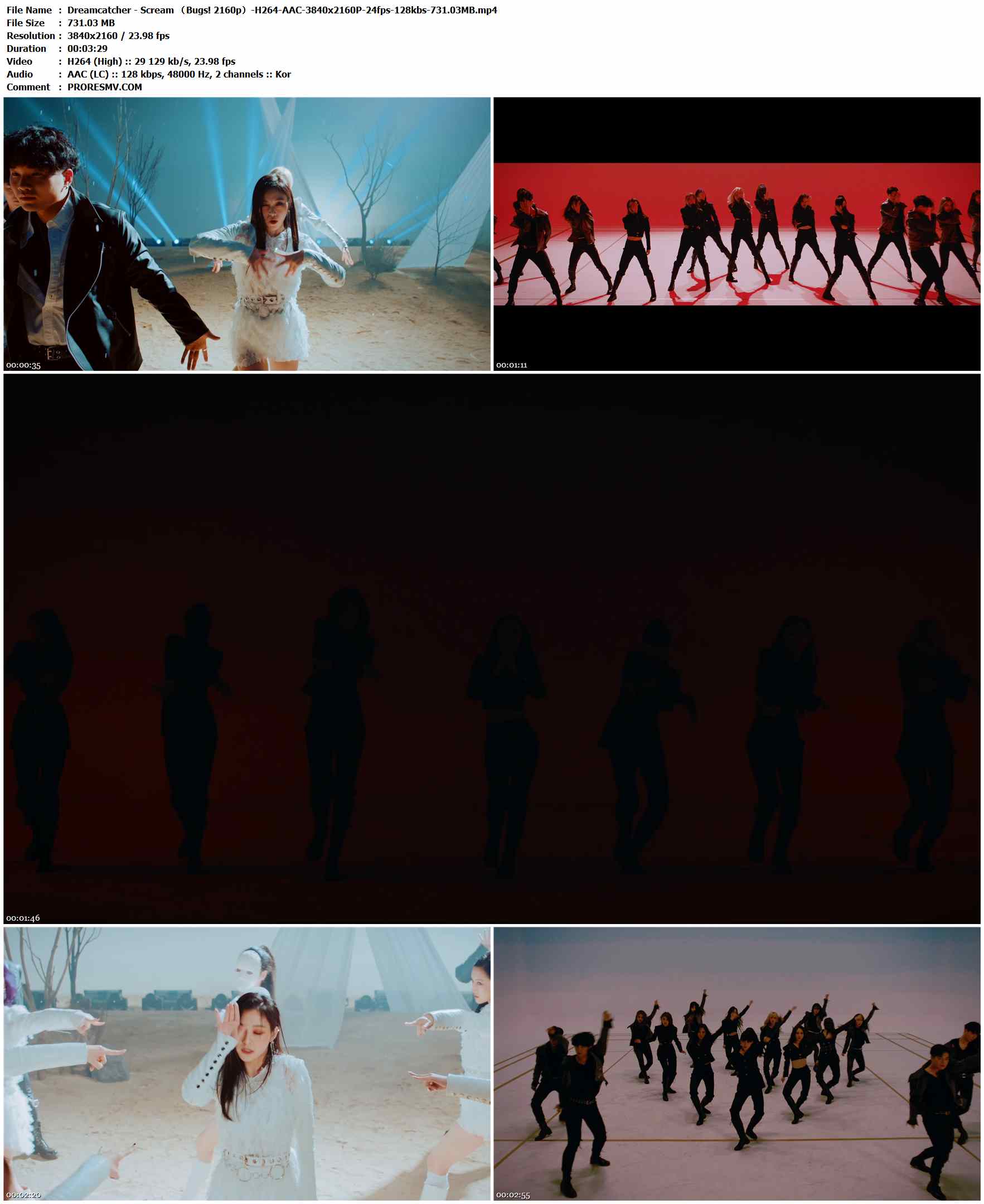 Dreamcatcher - Scream （Bugs! 2160p）-H264-AAC-3840x2160P-24fps-128kbs-731.03MB官方MV_高清MV